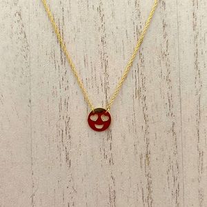 FINAL SALE. 14k smiley face necklace